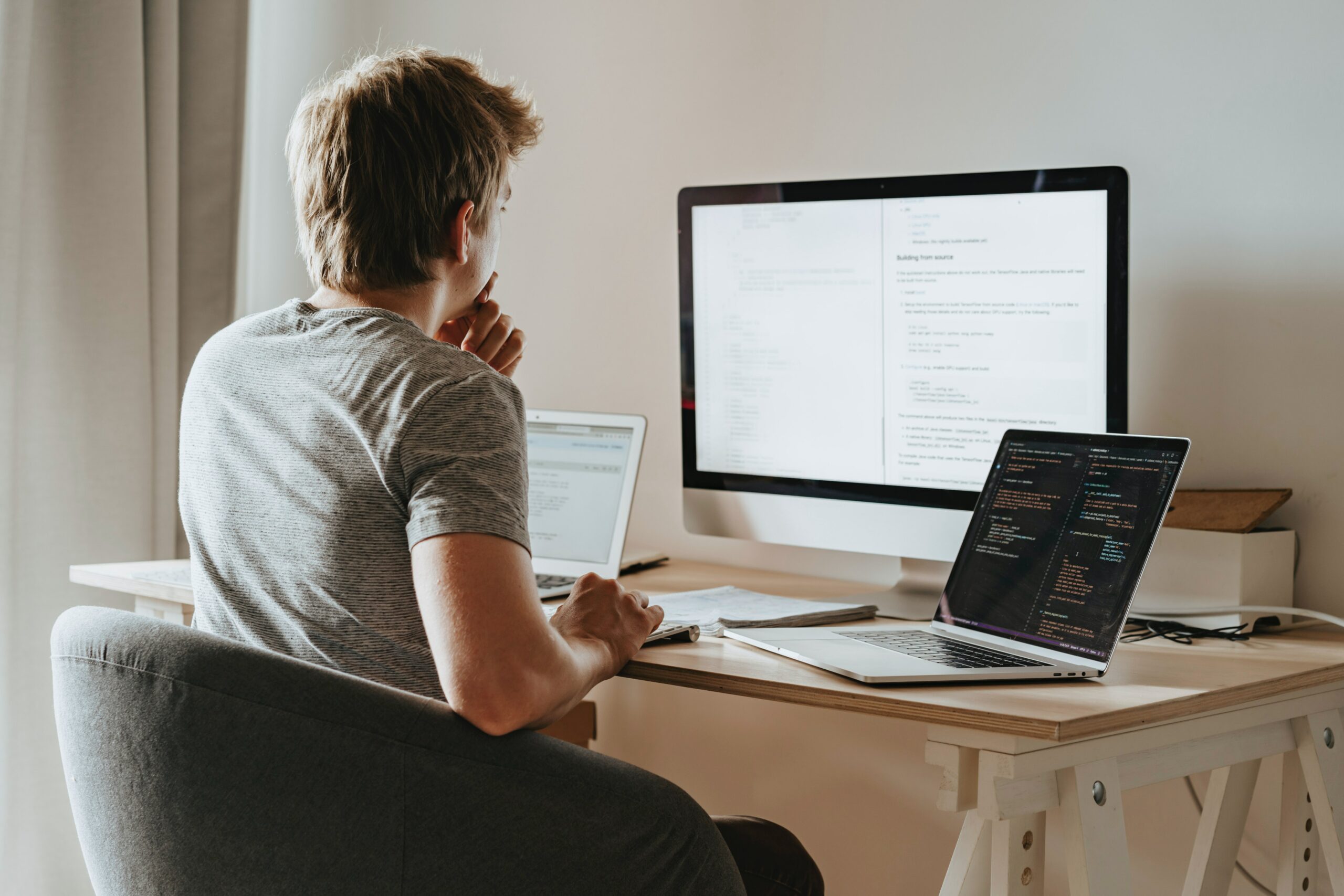 Man working on computer at a desk