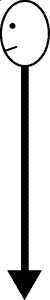 Line drawing of a straight spinal curve with stacked vertebrae and no normal curvature