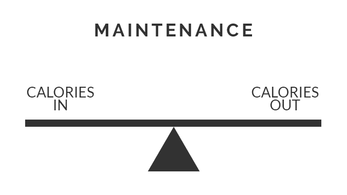 A see-saw showing energy balance with calories in equal to calories out